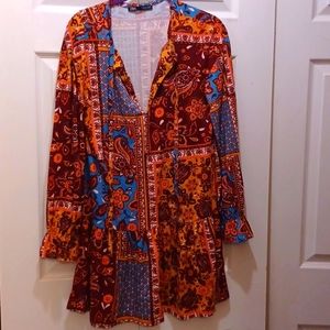 ZARA paisley small dress. Tie on the neck area.  Nice n cool and flowy.